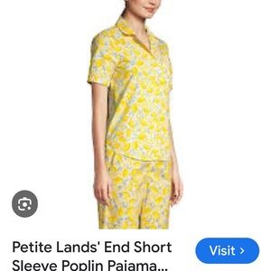 Lands' End Yellow Floral Pajama Set
